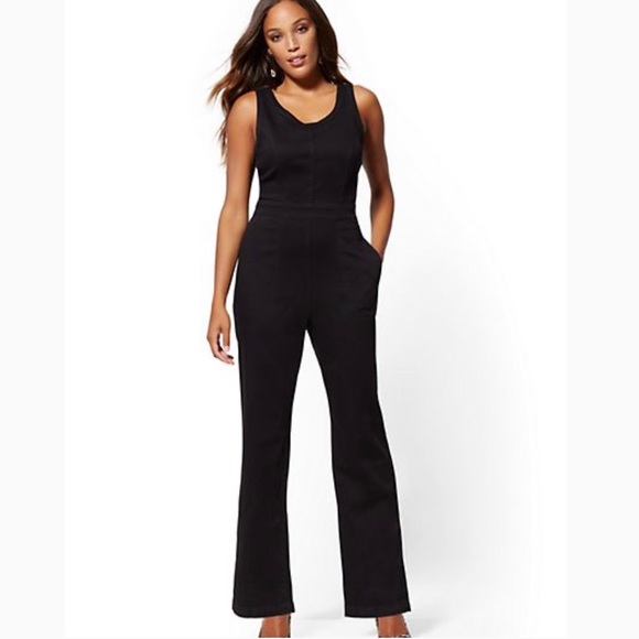 New York & Co Burgundy Tie-Back Jumpsuit **NEW**